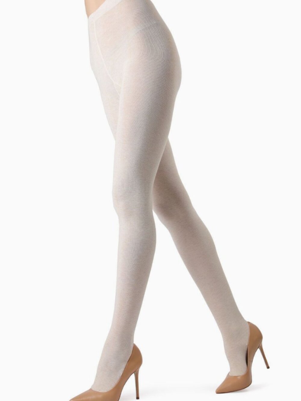 MeMoi Brooklyn Flat Knit Sweater Tights: Oatmeal, M-L